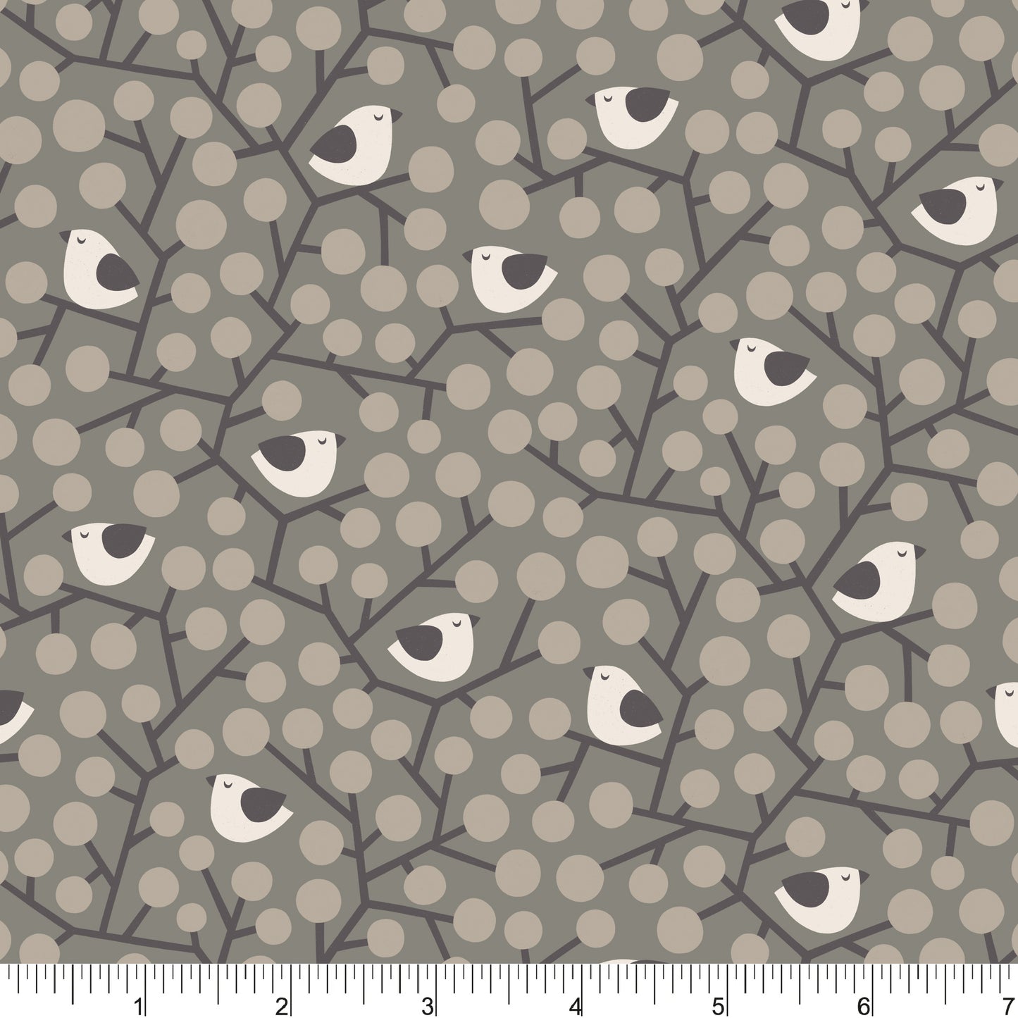 PH0746 Birds On Branches Med Grey